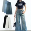 Quần Jeans Nữ Nicool Ống Loe Rộng Tôn Dáng N41-Q48