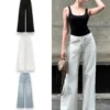Quần Jeans Nữ Nicool Ống Loe Rộng Basic Sang Trọng N41-Q54