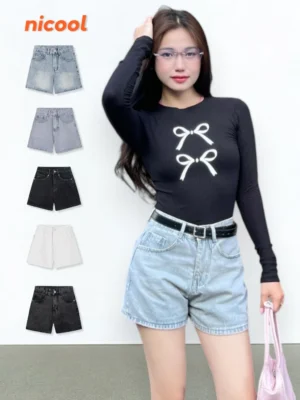 Quần Short Jean Nữ NICOOL N41-D2 - Quần Đùi Form Ngắn Trẻ Trung